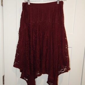 Anthropologie Ranna Gill Asymmetrical Lace Skirt